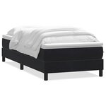 vidaXL Sommier à lattes de lit avec matelas noir 100x220 cm velours