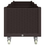 vidaXL Jardinière à roulettes marron 240x50x54 cm PP