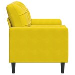 vidaXL Canapé 2 places avec oreillers décoratifs jaune 140 cm velours