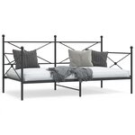 vidaXL Lit de repos sans matelas noir 107x203 cm acier
