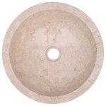 vidaXL Évier 40 x 12 cm Marbre Crème