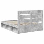 vidaXL Cadre de lit Gris Béton 150 x 200 cm Pin massif