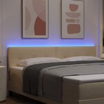 vidaXL Tête de lit LED avec bandes LED Crème 180 cm tissu