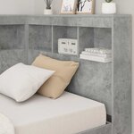 vidaXL Tête de lit de rangement Gris béton 100 cm Bois d'ingénierie