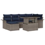 vidaXL Ensemble de canapé de jardin 7 Pièces Gris Poly Rattan