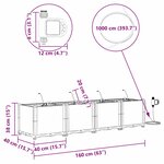 vidaXL Jardinières de jardin 1 pc Blanc 160 x 40 x 37.5 cm Plastique