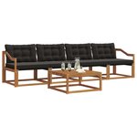 vidaXL Ensemble de canapés d'extérieur 5 pc Naturel et Noir