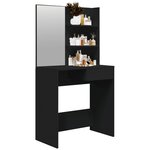 vidaXL Coiffeuse avec miroir noir 74 5x40x141 cm