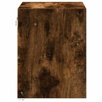 vidaXL Table de chevet murale avec lumières LED chêne fumé