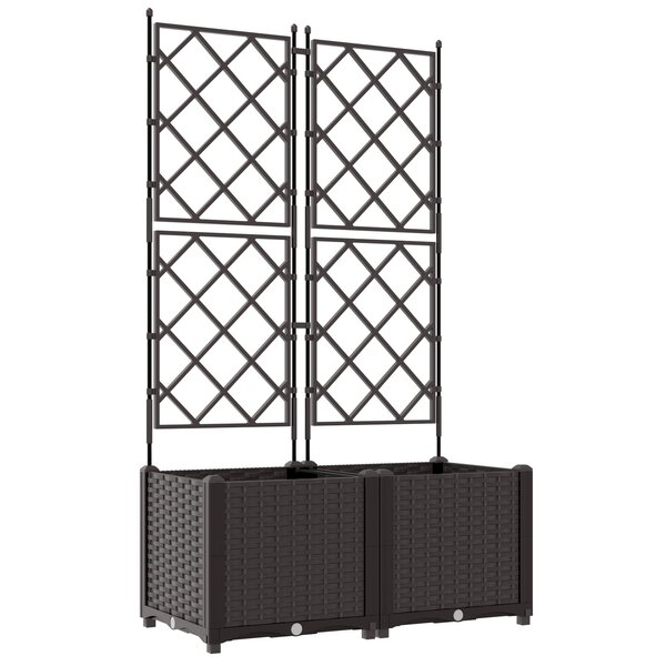 vidaXL Jardinière avec treillis 2 Pièces Marron 80x40x143 cm