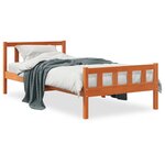 vidaXL Cadre de lit sans matelas cire marron 75x190 cm bois pin massif