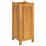 vidaXL Jardinière avec doublure 31x31x75 cm bois massif d'acacia