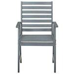 vidaXL Chaises à manger d'extérieur lot de 3 et coussins Acacia massif