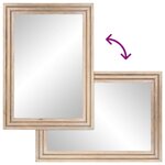 vidaXL Miroir de bain 50x70 cm bois de manguier massif et verre