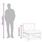 vidaXL Canapé jardin sans accoudoirs coussins cire marron massif pin