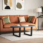 vidaXL Pieds de table basse en forme de V  2 pièces  noir  70 x (42-43 3) cm  acier
