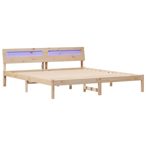 vidaXL Cadre de lit Marron 180 x 200 cm Bois massif en pin