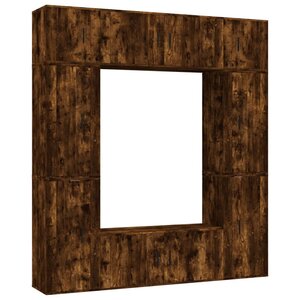 vidaXL Ensemble de meubles TV 8 Pièces Chêne fumé Bois d'ingénierie