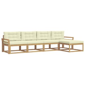 vidaXL Ensemble de canapés d'extérieur 4 pc Blanc et crème Polyester