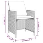 vidaXL Ensemble à manger de jardin coussins 9Pièces Résine tressée Gris