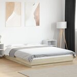 vidaXL Cadre de lit avec lumières LED sans matelas 135x190 cm