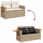 vidaXL Salon de jardin 11Pièces avec coussins beige résine tressée acacia