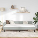 vidaXL Cadre de lit d'angle Gris clair 100 cm x 200 cm