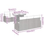 vidaXL Ensemble de canapé de jardin avec coussin 7 Pièces Noir Poly rotin