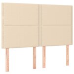 vidaXL Sommier à lattes de lit avec matelas Crème 140x190 cm Tissu