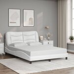 vidaXL Cadre de lit avec lumières LED blanc 140x200 cm similicuir