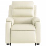 vidaXL Fauteuil inclinable de massage Crème Similicuir