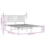 vidaXL Cadre de lit métal sans matelas et tête de lit blanc 140x190 cm