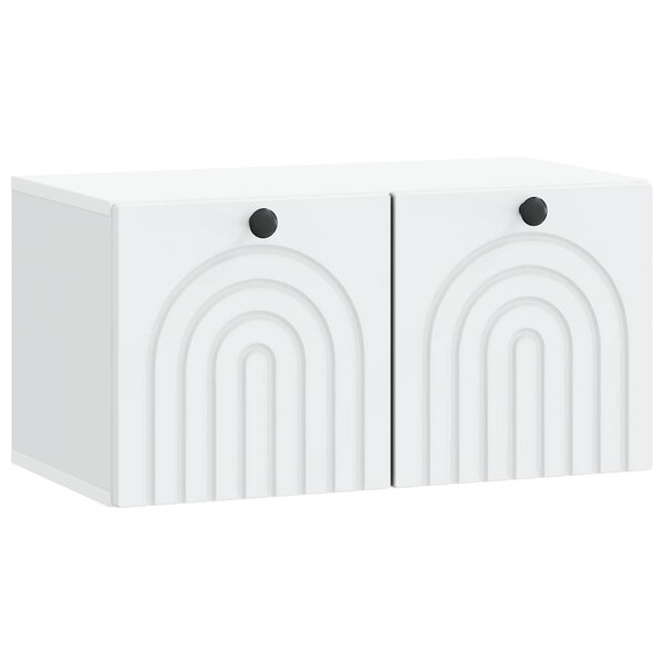 vidaXL Meuble TV mural Blanc 59 5 x 31 x 30 cm Bois d'ingénierie