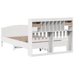 vidaXL Lit bibliothèque sans matelas blanc 150x200 cm bois pin massif