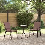 vidaXL Ensemble Bistro de jardin 3 pièces Marron Textilène et Acier