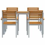 vidaXL Ensemble de salle à manger pour jardin 5 Pièces Gris et marron