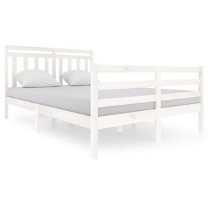 vidaXL Cadre de lit sans matelas blanc bois massif 140x200 cm