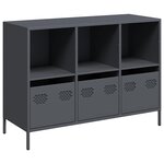 vidaXL Buffet anthracite 101 5x39x73 5 cm acier laminé à froid