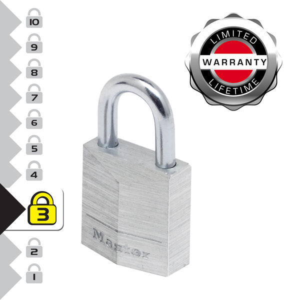 9120EURTCC Lot de 2 Cadenas à Clé en Aluminium Massif  Gris  2 x 3 4 x 1 4 cm