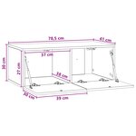vidaXL Meuble TV mural 78 5 x 41 x 30 cm Chêne fumé Bois d'ingénierie
