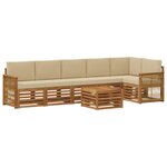 vidaXL Ensemble de canapés d'extérieur 6 pc Naturel