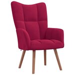vidaXL Chaise de relaxation Rouge bordeaux Velours
