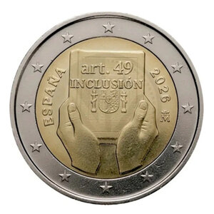 2 euros commémorative Espagne 2026 - Handicap et Inclusion.