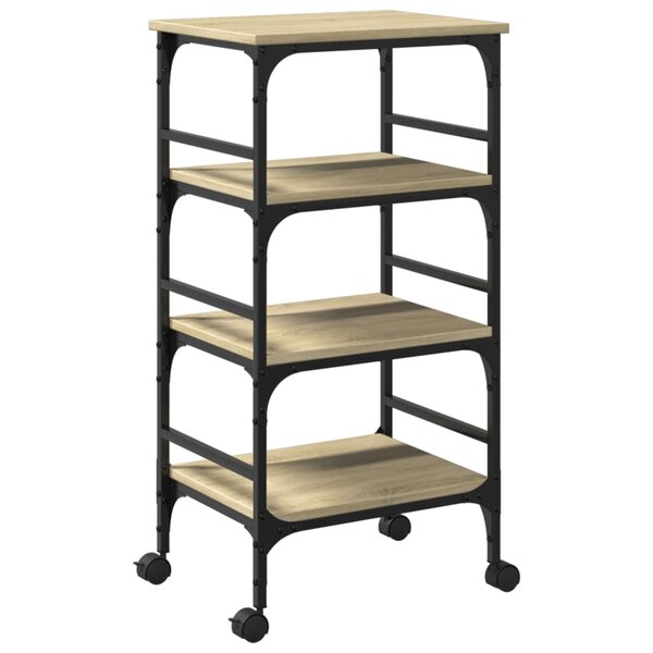 vidaXL Chariot de cuisine chêne sonoma 45x35x89 5 cm bois d'ingénierie