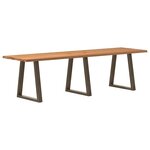 vidaXL Table à manger avec bord naturel 280x80x74 cm bois massif chêne