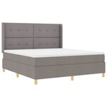 vidaXL Lit à ressorts avec bandes LED Taupe 180 x 200 cm tissu