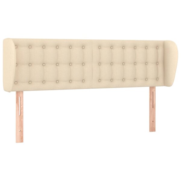 vidaXL Tête de lit avec oreilles Crème 147x23x78/88 cm Tissu
