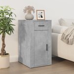 vidaXL Bureau avec armoire gris béton bois d'ingénierie