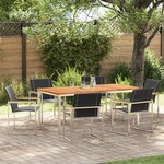 Ensemble de salle à manger de jardin de 7 pièces en bois d'acacia
