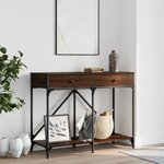 vidaXL Table console chêne marron 100x39x78 5 cm bois d'ingénierie